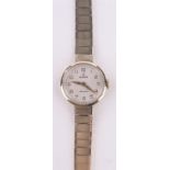 A lady's Rolex Precision 9ct gold cased wristwatch, with 9ct strap, case width 20mm,