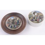 2 Victorian Prattware pot lids, The Bear Pit, diameter 7.