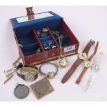 Box of gold and silver jewellery, watches, etc.