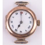 A lady's Vintage Rolex wristwatch, 9ct gold case with enamelled dial, 15 jewel movement,