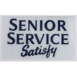 A Senior Service Satisfy glass fronted Vintage advertising sign, 41.5cm x 70.5cm.