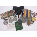 A group of 3 First War medals, awarded to 9121 W Denham, Royal Navy,