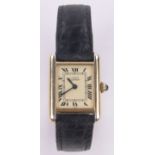 A lady's Cartier Tank Francaise quartz wristwatch, silver gilt case, case width 20mm, boxed,