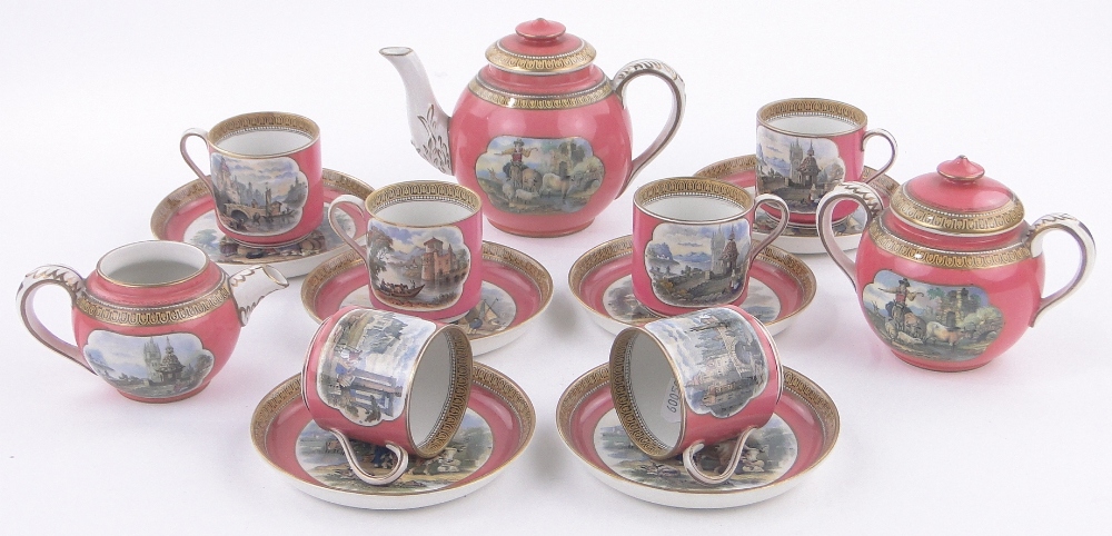 A rare Victorian Prattware tea service for 6-people,