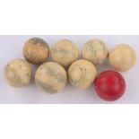 8 Various Antique ivory billiard balls, largest diameter 5.5cm, (8).