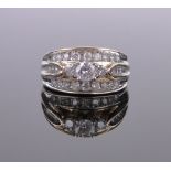 An 18ct diamond set band ring, total diamond content approx. 1.2cts, colour approx.