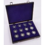 A cased set of Coronation Anniversary silver proof 50 pence coins.