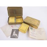 2 Christmas 1914 Queen Mary tins, both with part contents.