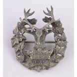 A Scottish electroplate Bydand armorial plaid pin, height 65mm.