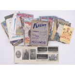 A Collection of aviation ephemera, including the Flight magazine 1911 and the Aero magazine 1910.