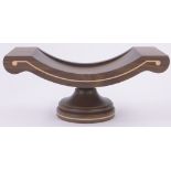 A David Linley walnut table centre bowl, with inlaid stringing, impressed stamp, length 43cm,