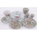 A group of Chinese porcelain, including Canton enamelled dishes and bowls, (8).
