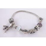 A Chamilia silver charm bracelet.