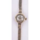 A lady's Vintage Omega wristwatch, 9ct gold case and strap, case width 17mm, gross weight 17.6g.