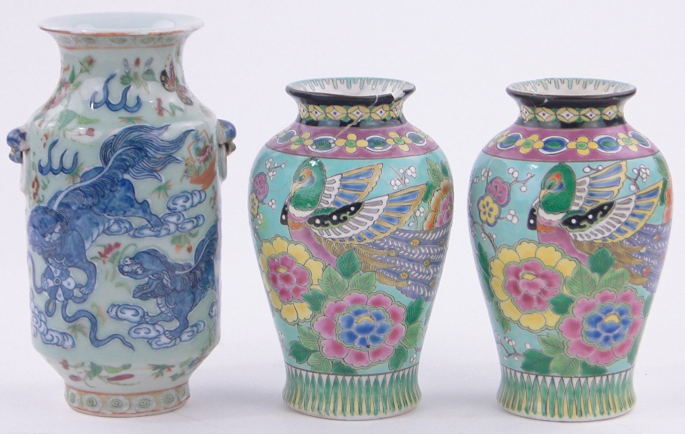 A Chinese 19th century Famille Verte porcelain vase,