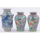 A Chinese 19th century Famille Verte porcelain vase,