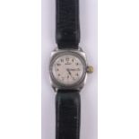 A Vintage Rolex silver cushion cased wristwatch, case width 28mm.