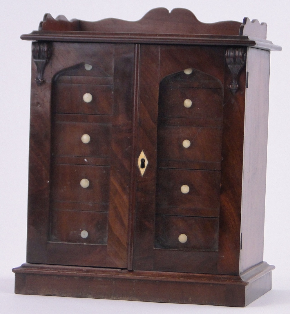 A Victorian mahogany collectors chest of drawers,