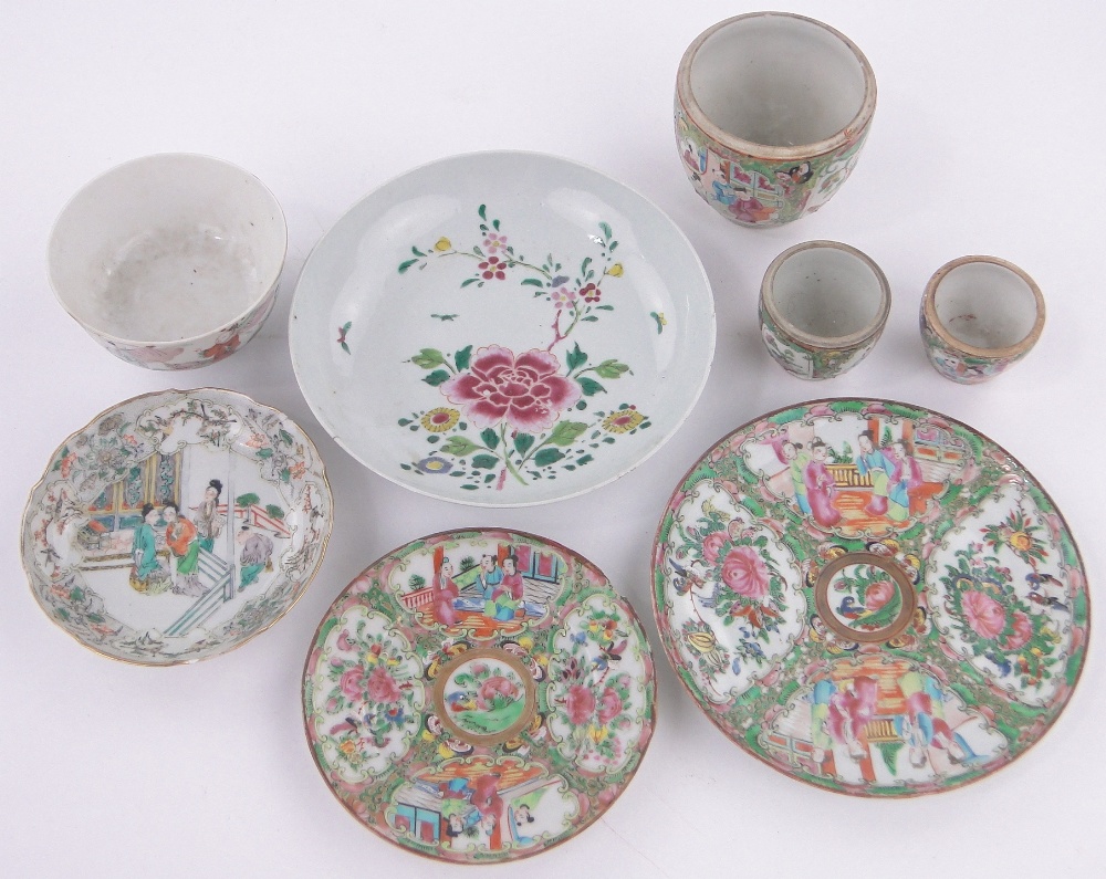 A group of Chinese porcelain, including Canton enamelled dishes and bowls, (8). - Image 2 of 3