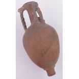 An Ancient terracotta narrow necked amphora, possibly Etruscan, lacking base, height 34cm.