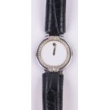 A gent's Movado quartz wristwatch, stainless steel and 18ct gold case set with diamonds,