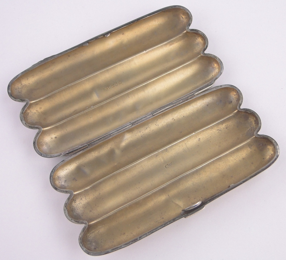 A Victorian silver 3-section torpedo design cigar case, makers marks H & A, Birmingham 1894, - Image 3 of 3