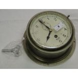 A Mercer ships clock, metal cased.