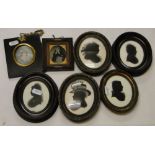 Victorian framed silhouette portraits,