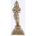 An Oriental bronze monkey headed god, height 12"