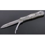 19th century unmarked silver 2 bladed penknife