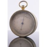 An unusual Victorian double sided travelling barometer / thermometer with inset mother of pearl