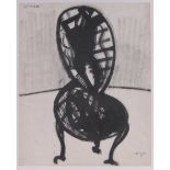 Arnold Daghani (1909-1985), Ink on Japanese paper, Chair, signed & dated 1964,