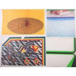 Folder of photo litho prints, containing works by Hockney, Caulfield & Phillips,