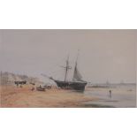 John Thorpe (act 1834-1873), Watercolour, A busy scene on Hastings beach, signed & dated 1866, 8.