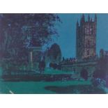 Robert Tavener, Colour lino-cut print, Magdalen College (Oxford series) signed in pencil,