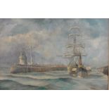 R. Read, Oil on board c. 1920s, shipping in Yarmouth harbour, signed, 18.5" x 28.