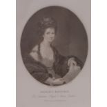 John Boydell, Engraving, portrait of Angelica Kauffman after Reynolds, plate size 13" x 10.