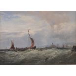 Edwin Hayes (1819-1904), Oil on canvas, shipping in Dublin Bay, signed with indistinct date,