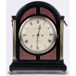 A 19th century brass and ebonised domed top bracket clock,