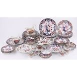 A quantity of 19th century Derby tea and dinnerware, including 4 shell shaped serving dishes,