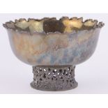 A heavy gauge modern circular silver fruit bowl,