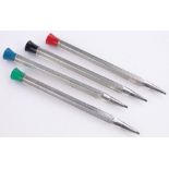 Box set of 4 silver bridge pencils.