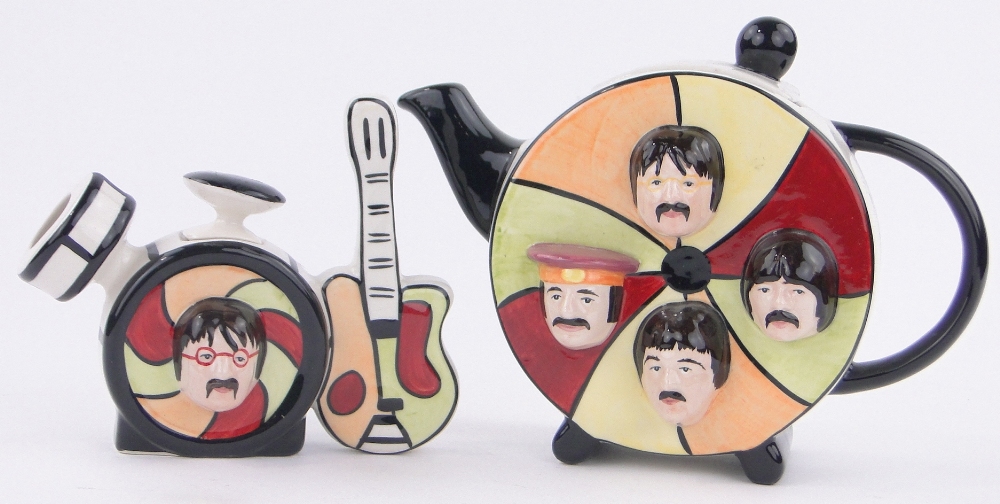 2 Lorna Bailey Beatles design teapots.