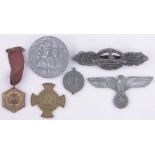 German U-boat clasp and other badges.