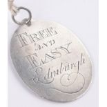 An Edinburgh Free and Easy Club silver membership medallion 1789,