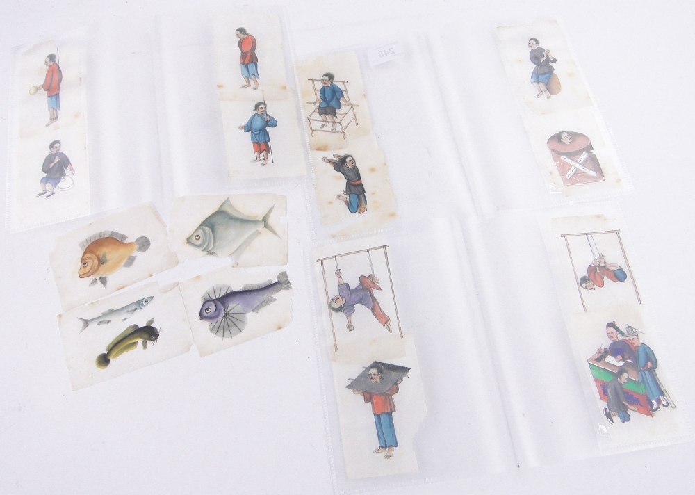 A collection of Chinese paintings on rice paper circa 1900,