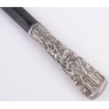 A Victorian silver handled ebony page turner,