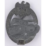 A Second World War German Tank Regiment badge for 25 engagements.