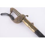 A Victorian Navy Officer's dress sword, etched blade signed Rob Hole & Sons, Birmingham, serial no.