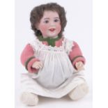 A French bisque headed doll, stamped SEBJ236 Paris, composition limbs, height 43cm.